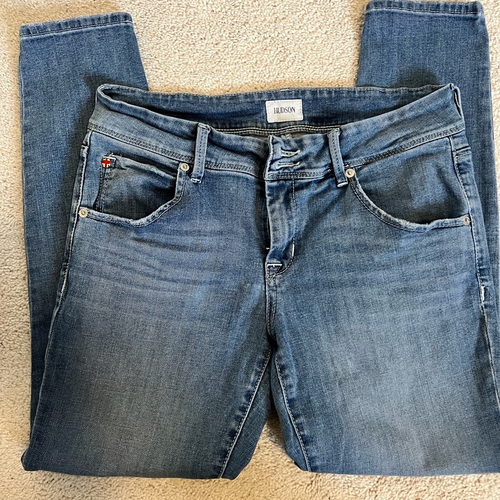 Hudson Jeans Blue Skinny Denim with Distressed Details